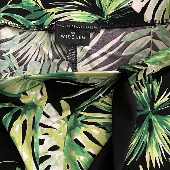 WHBM Wide Leg Emerald Palm Pants SZ S - Picture 3 of 3